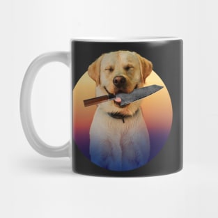 Dog with a knife Golden Retriever labrador Mug